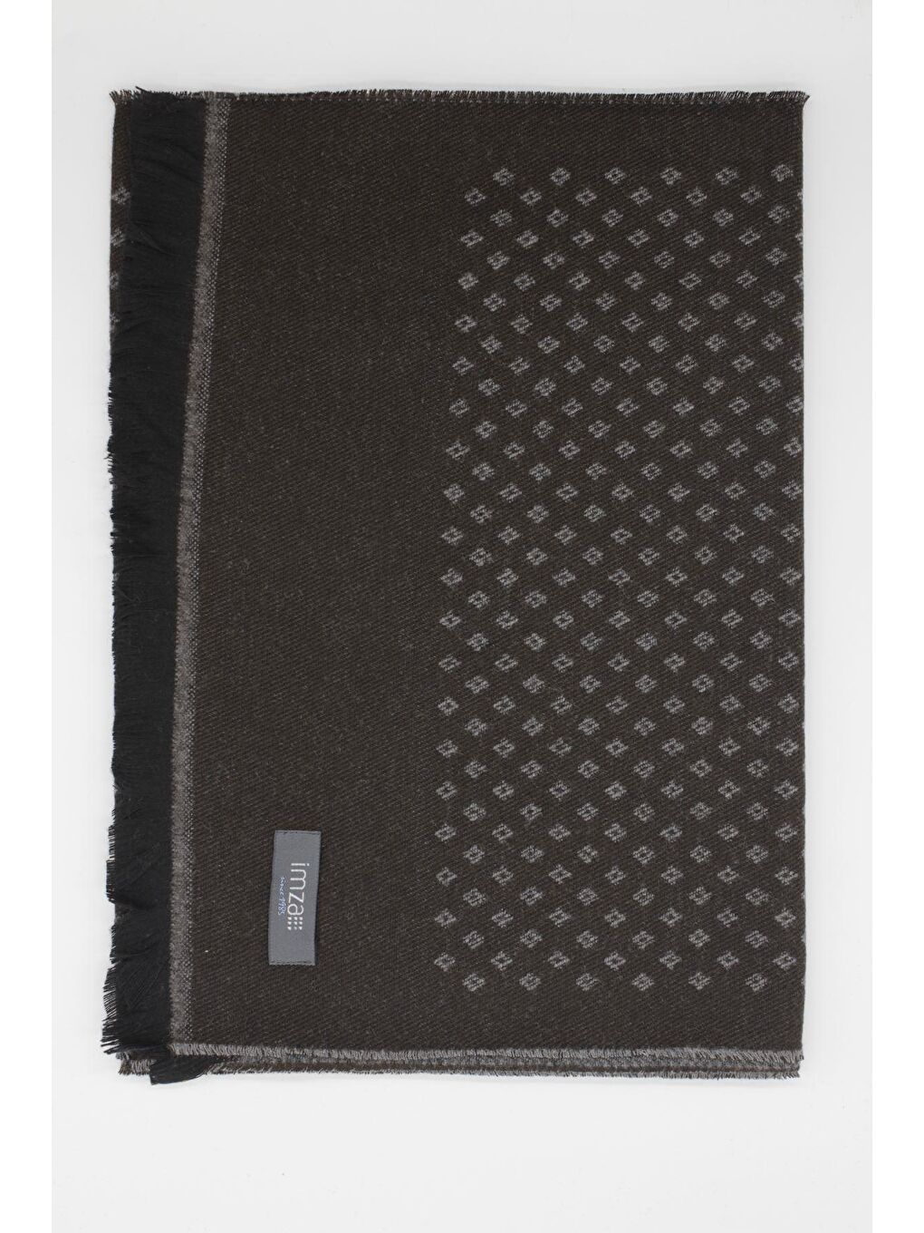 Koyu Kahverengi Desenli Kaşkol 1067245104_400-2