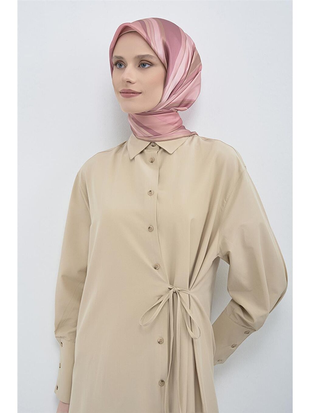 Pembe Saf İpek Twill Eşarp 9514D 05