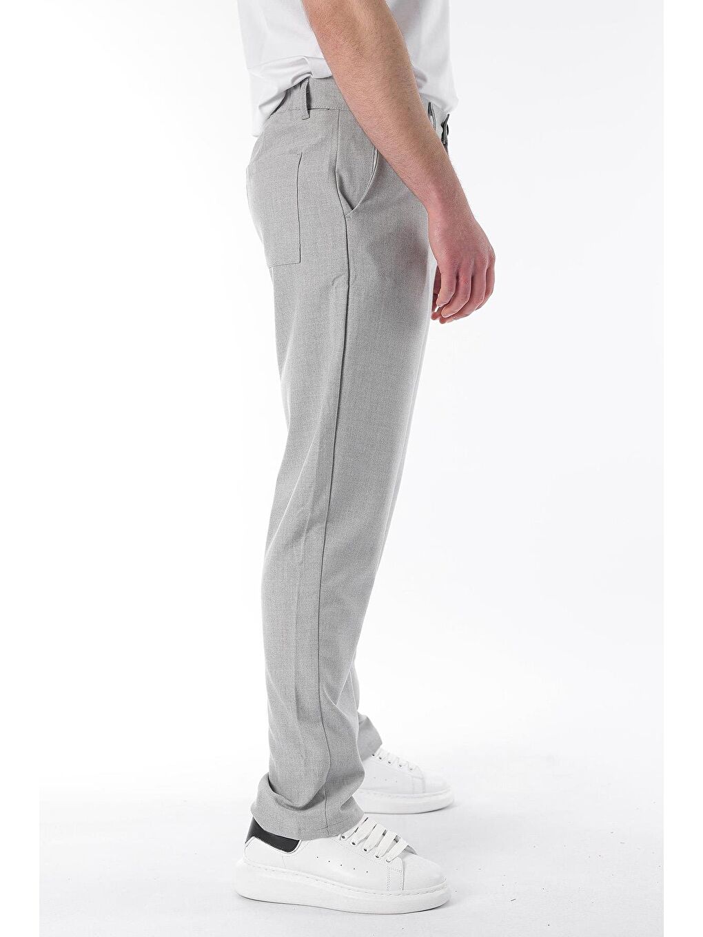Gri Regular Fit Düz Kesim Yan Cepli Erkek Pantolon 6540-4