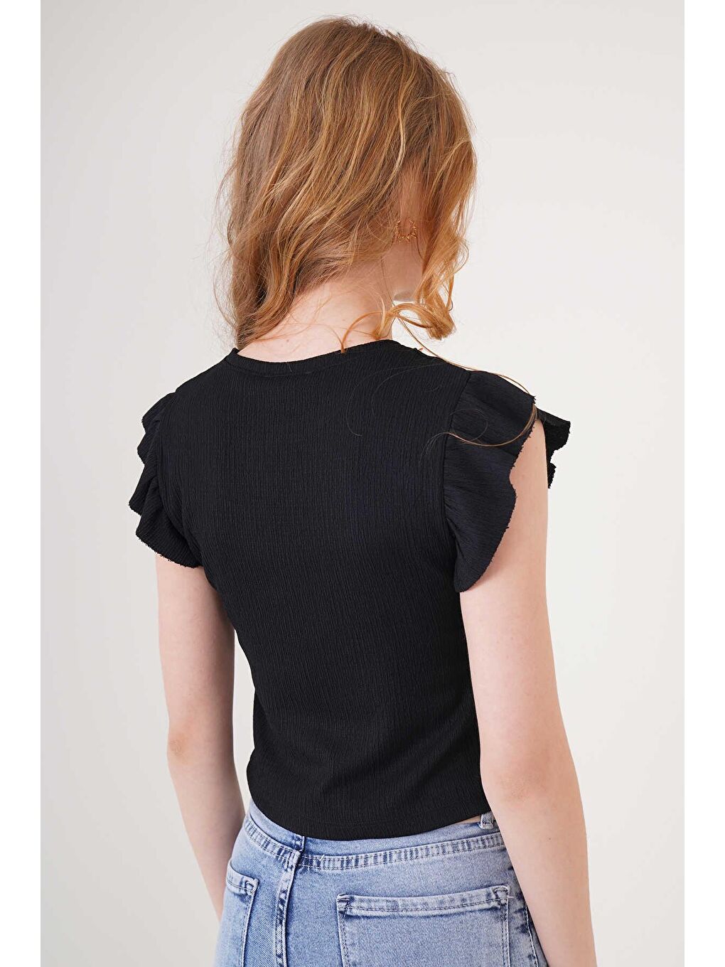 Siyah Kadın Zincir Detaylı Örme Bluz 0430-4