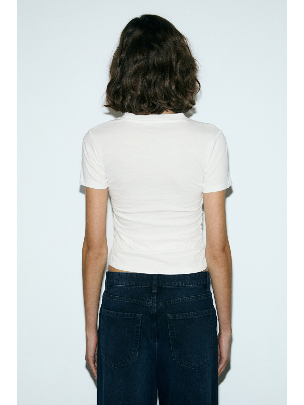 Vunıka Kadın Yumuşak Kumaşlı Baskı Detaylı Slim Fit Beyaz T-shirt-4