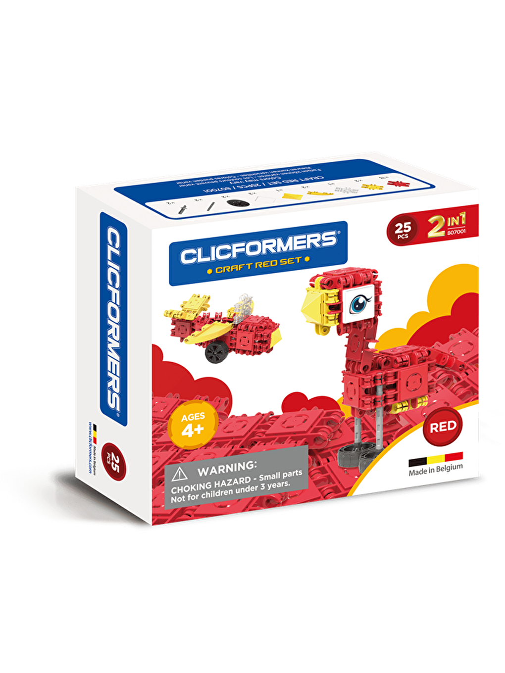 Clicformers Kırmızı Craft Set Red - 25 Parça