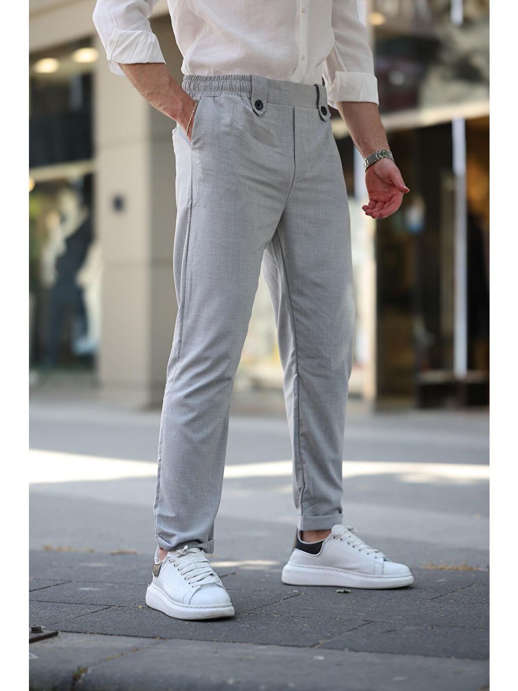 Gri Regular Fit Erkek Pantolon E6574