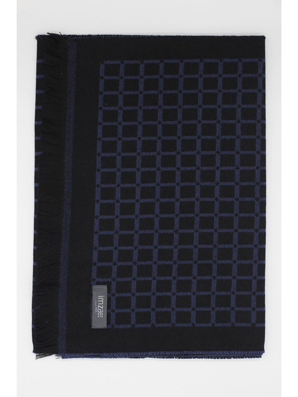 Koyu Lacivert Desenli Kaşkol 1067245103-2