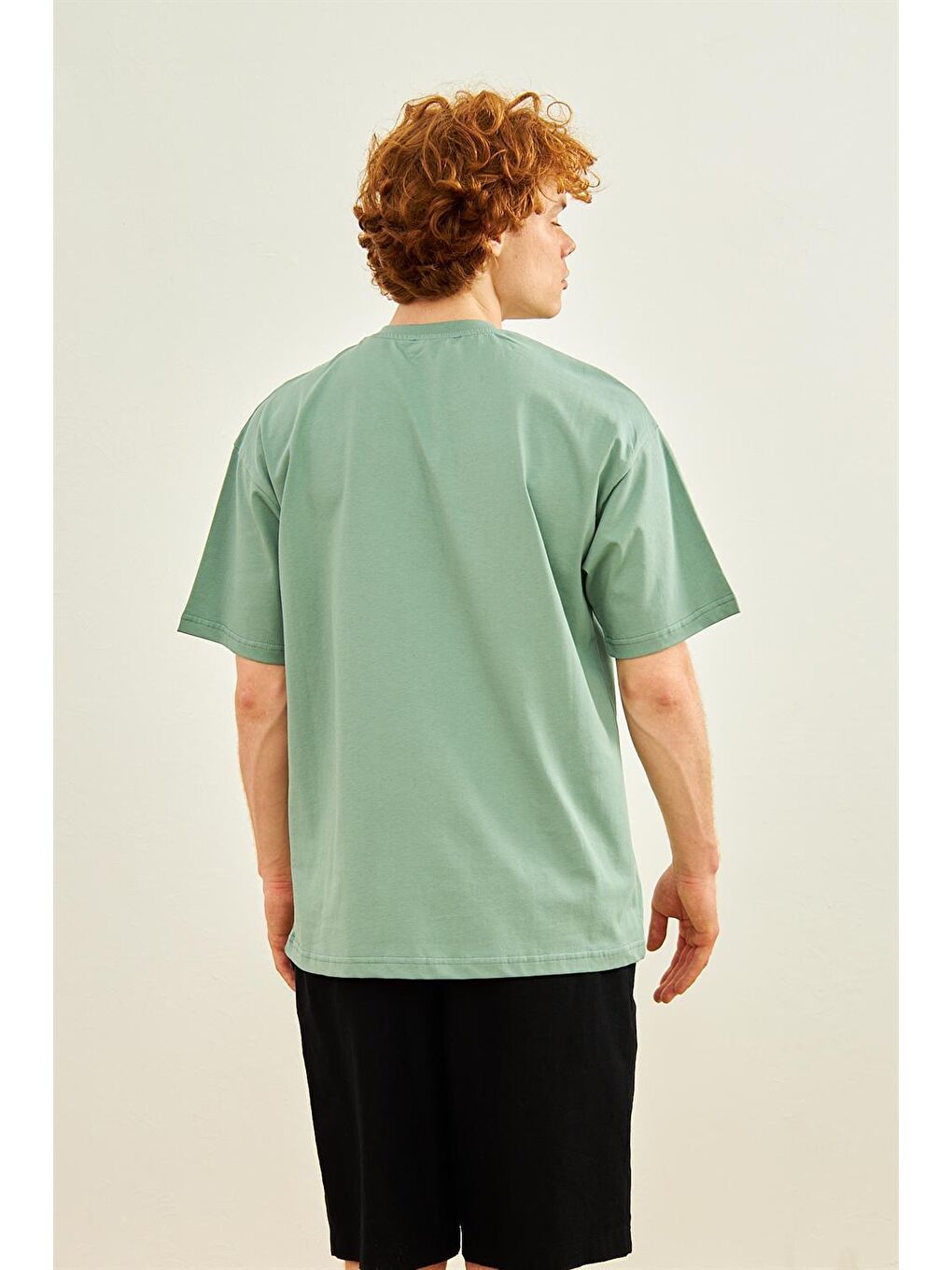 DANGER Yeşil Erkek Cepli Oversize T-shirt Mint - 5