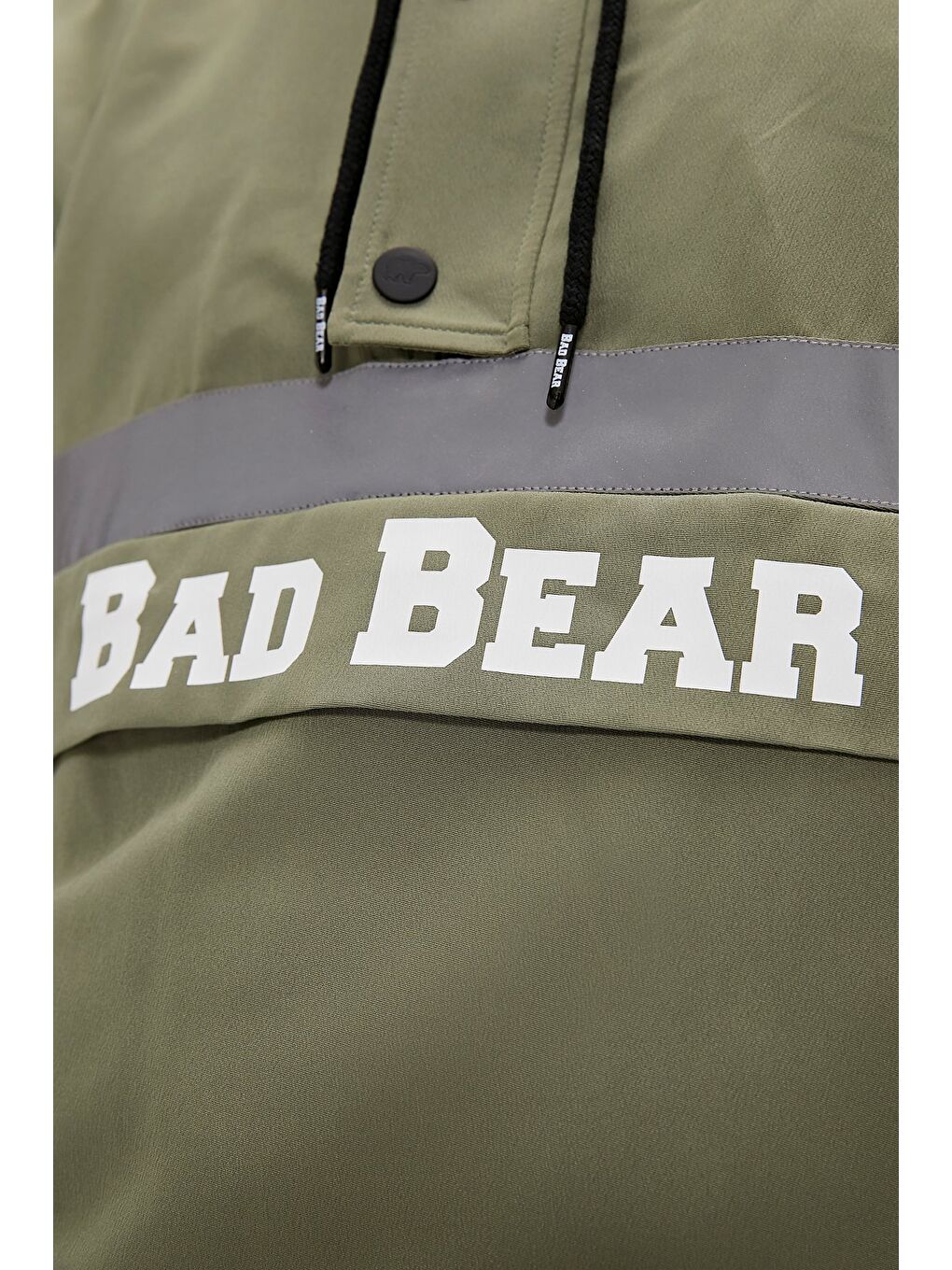 Bad Bear Gri-Yeşil Reflect Windbreaker Thyme Yeşil Kanguru Cep Erkek Rüzgarlık - 4