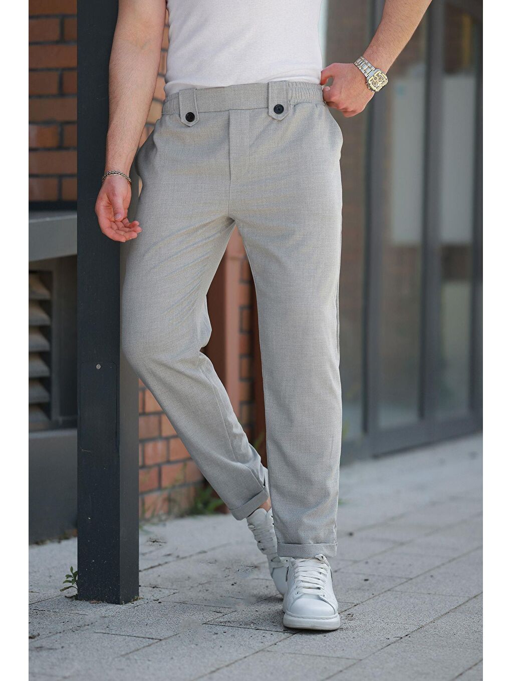 Gri Regular Fit Erkek Pantolon E6574-3