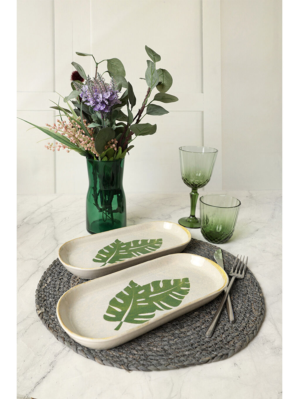 Karışık Forest Noyan Kayık Tabak 26 Cm 2 Adet