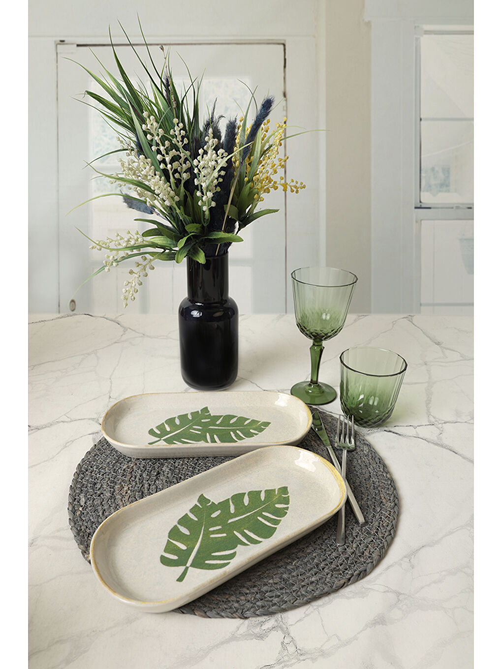 Karışık Forest Noyan Kayık Tabak 26 Cm 2 Adet-2