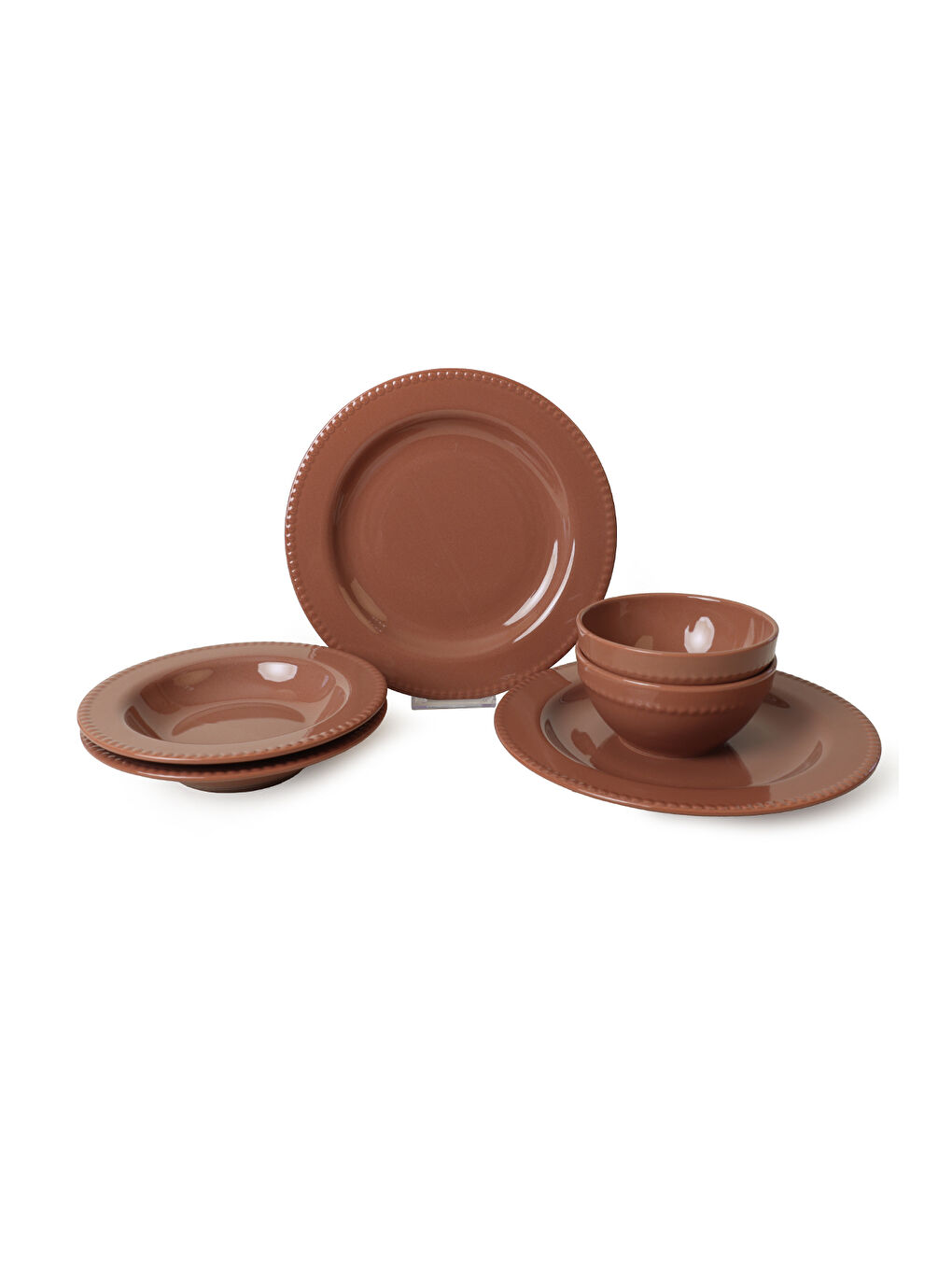 Kahverengi Bella Yemek Takımı 6 Parça 2 Kişilik-4