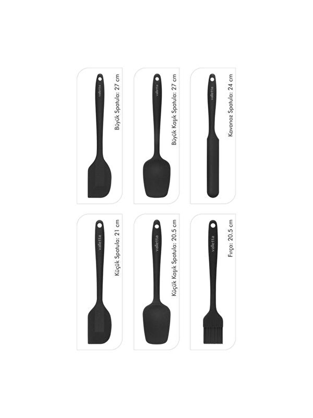 Drongo 6'lı Spatula Seti - Siyah-2