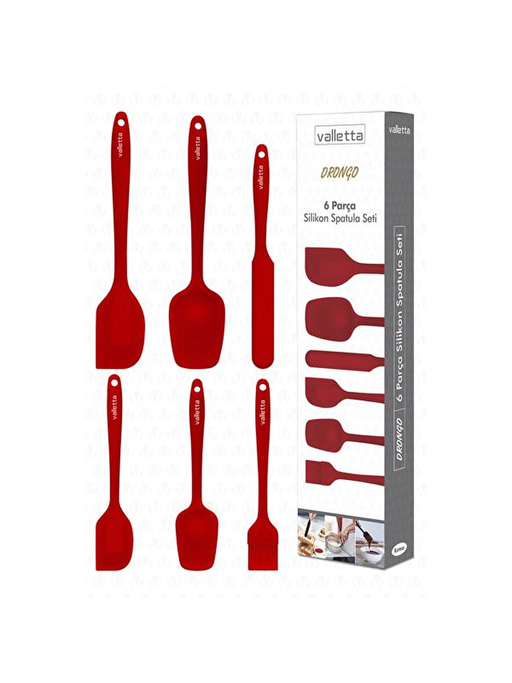 Drongo 6'lı Spatula Seti - Kırmızı-1