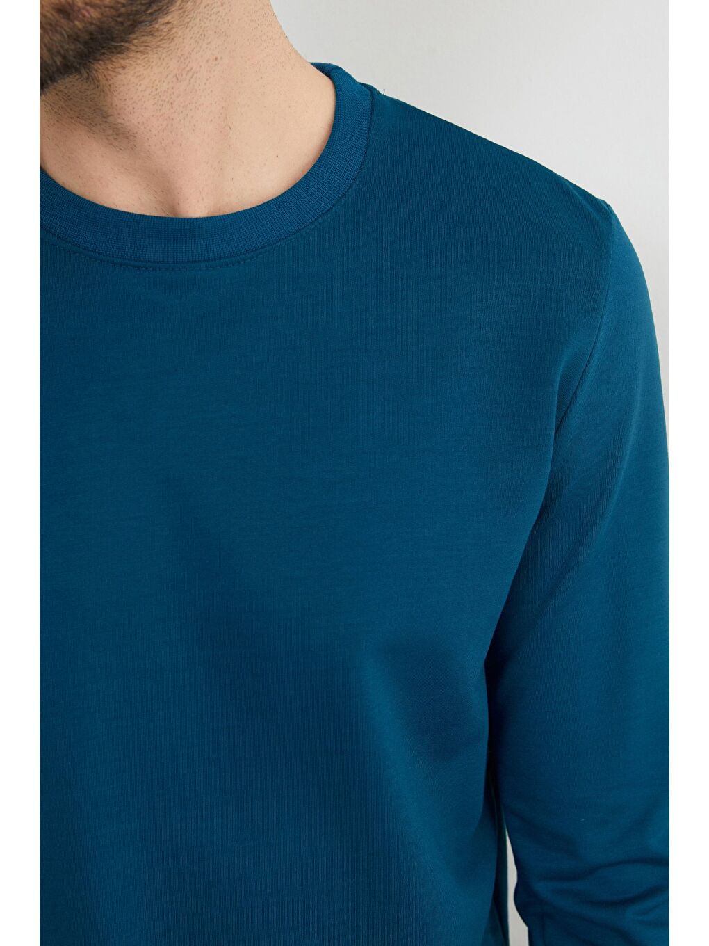 İndigo Basic Bisiklet Yaka Sweatshirt-3