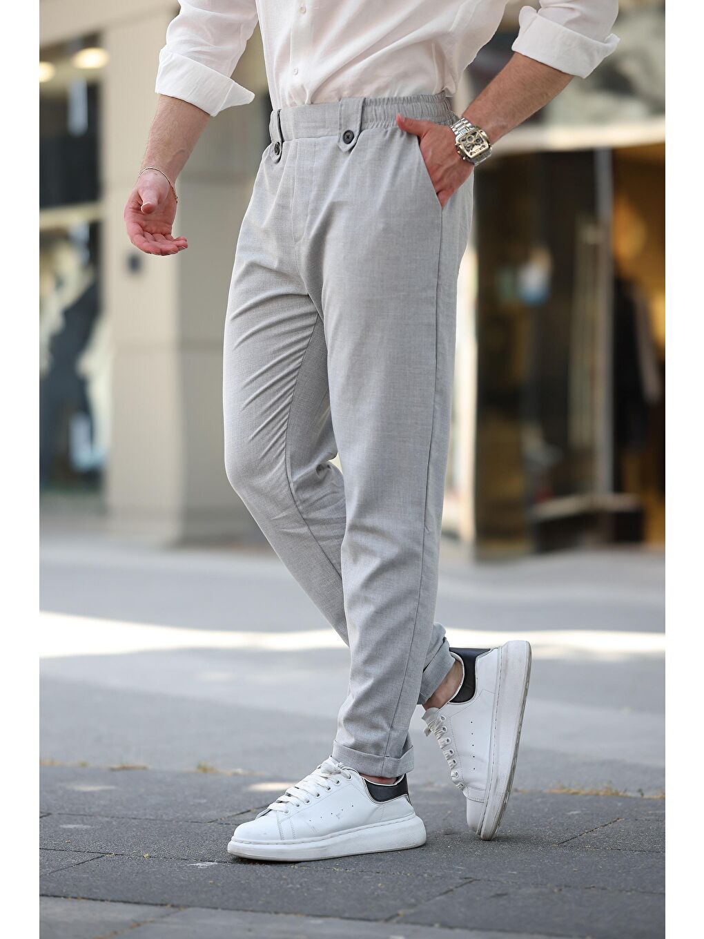 Gri Regular Fit Erkek Pantolon E6574-7