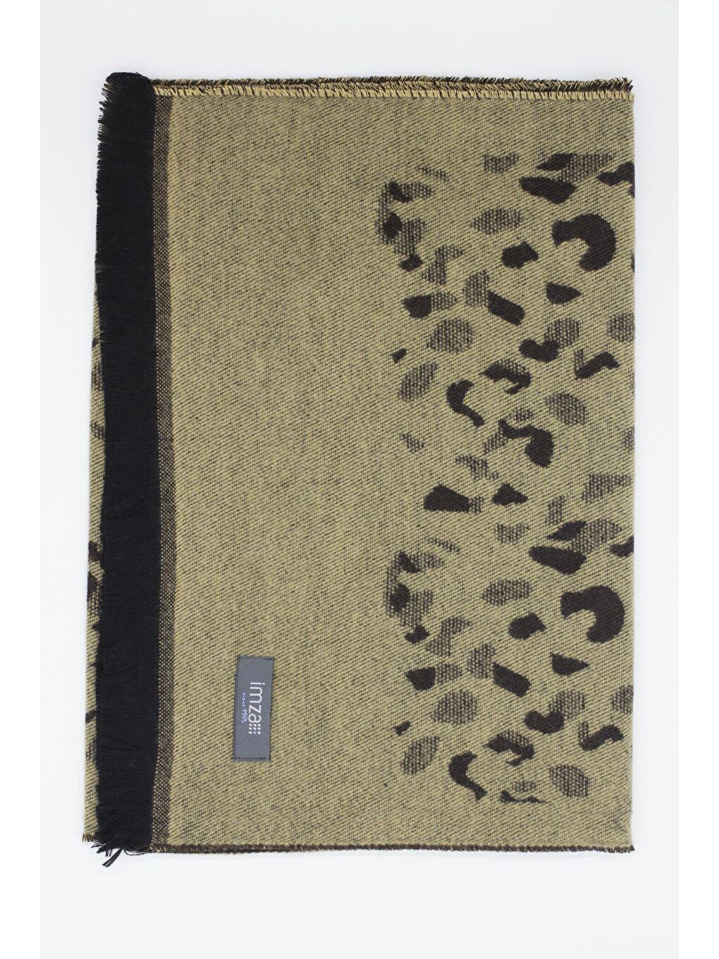 Sarı Hardal Desenli Kaşkol 1067245102-2