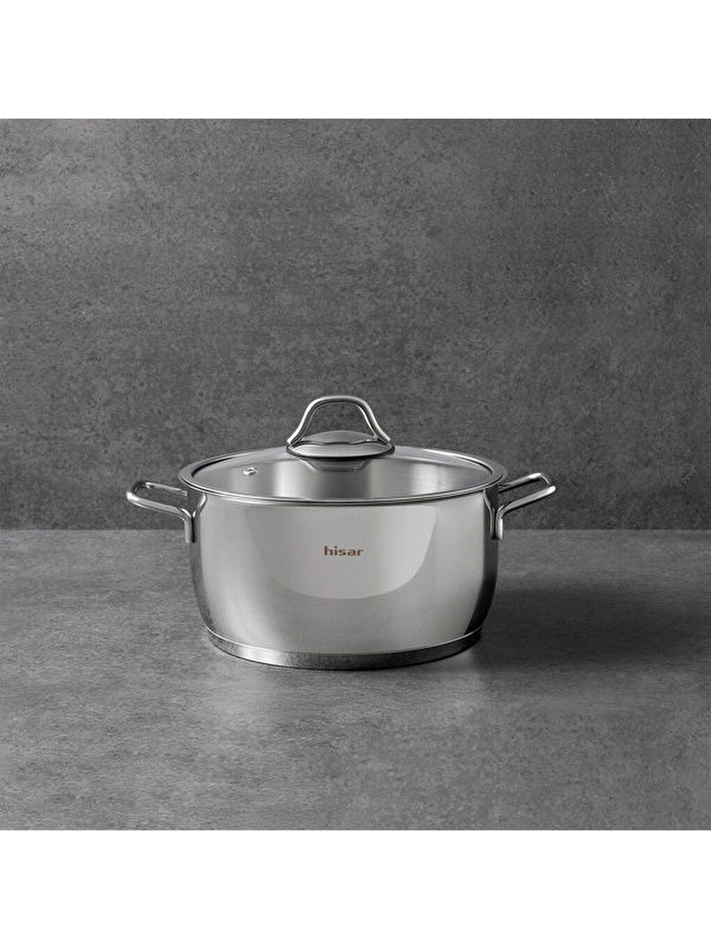 Gri Teos Çelik Derin Tencere - Inox - 22 cm-1