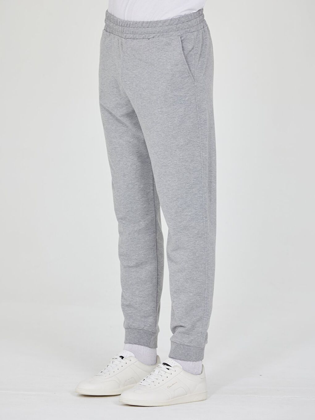 Gri Erkek  Slim Fit Eşofman Altı Lastikli Paça Günlük Spor Alt Yan Cepli