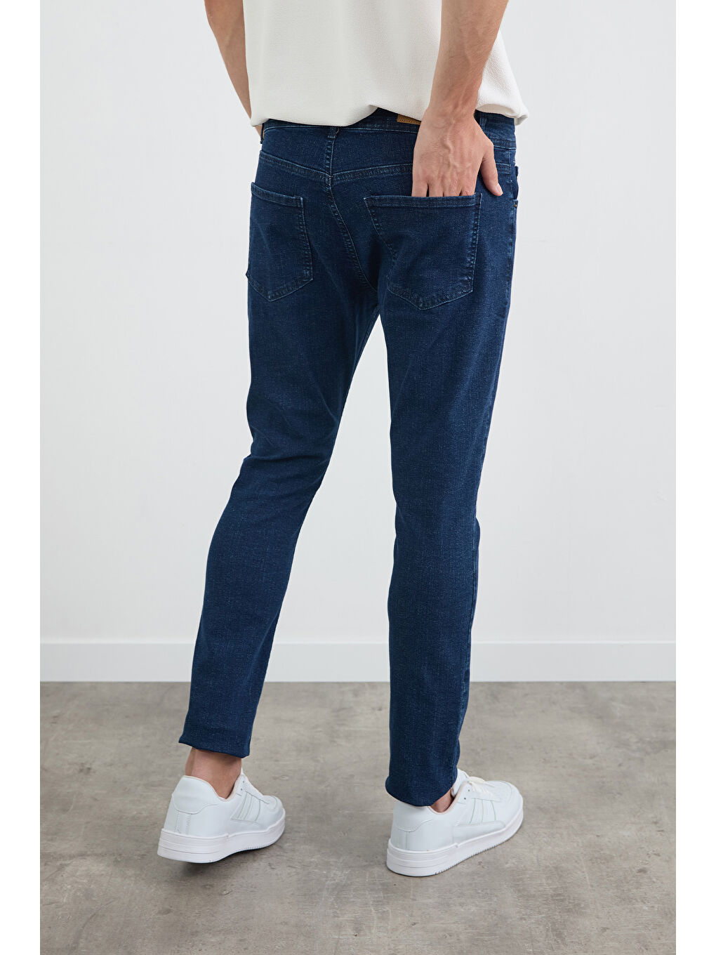 Mavi Fermuarlı Skinny Jean Pantolon-3