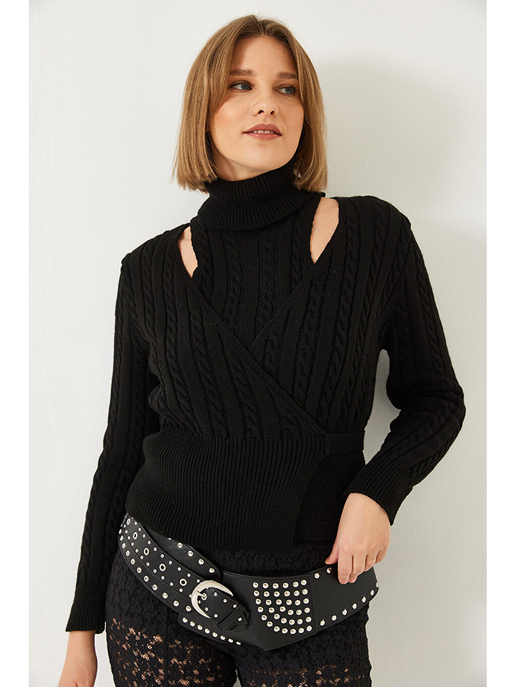 Siyah Kadın Triko İkili Takım-2