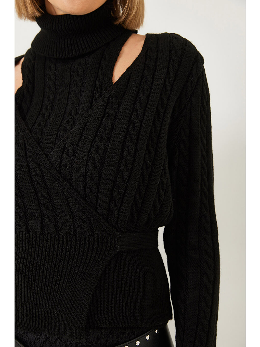 Siyah Kadın Triko İkili Takım-4