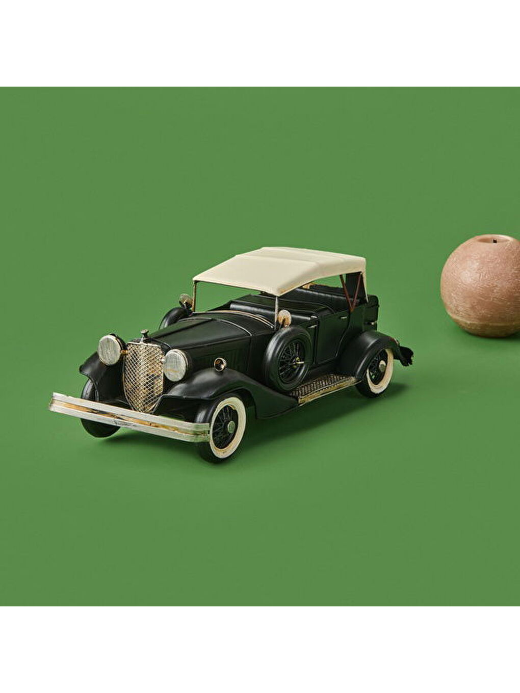 Dekoratif Metal Araba - Siyah - 30x8 cm-3