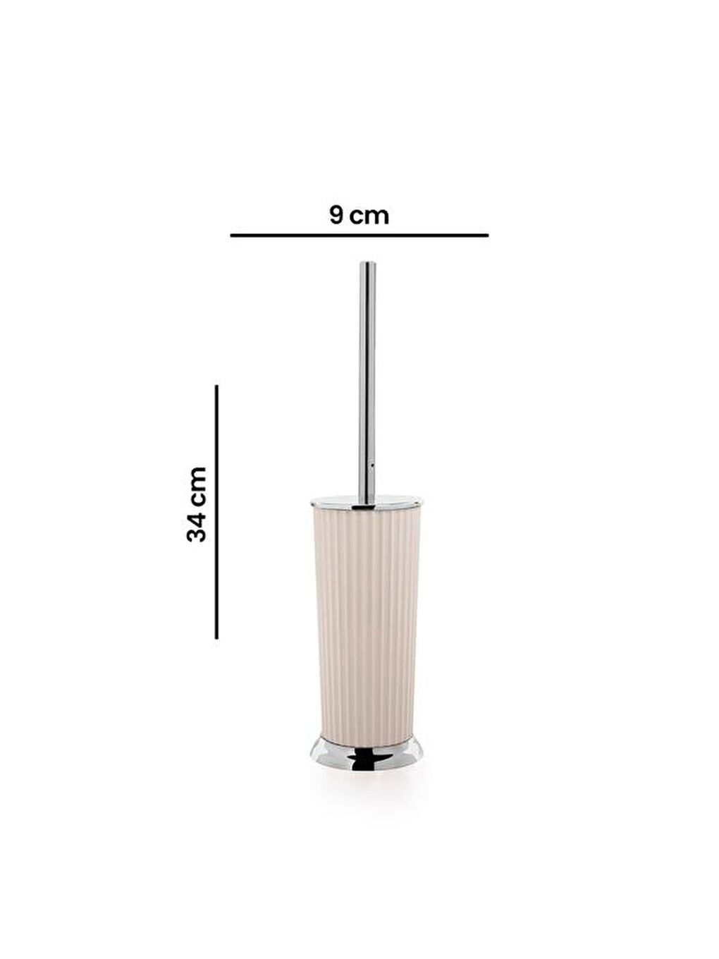 Nely Krom Kaplama Klozet Fırçası - Bej-2