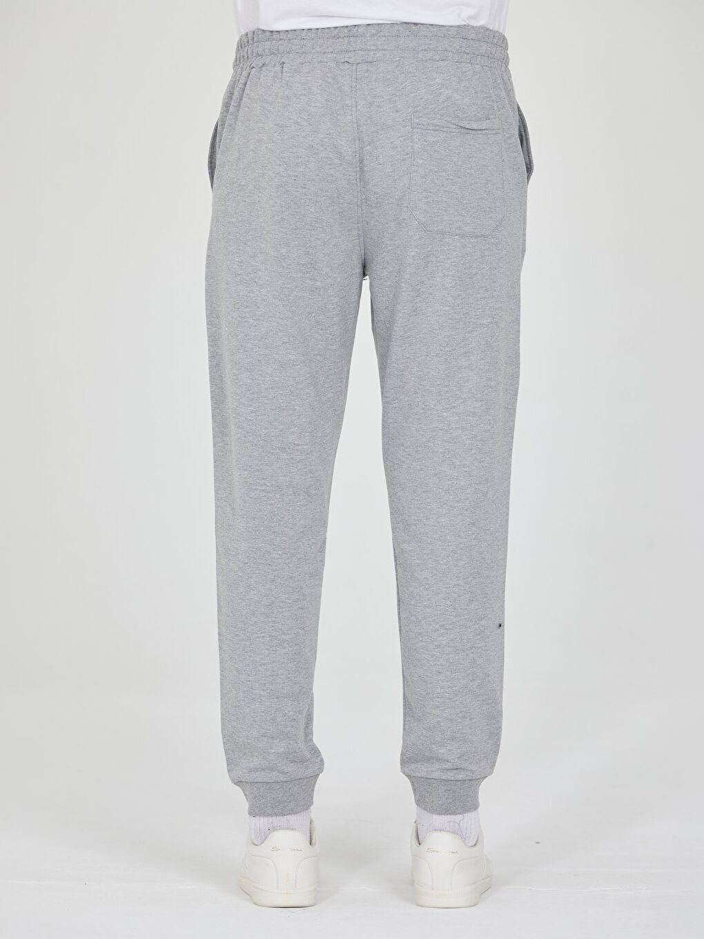 Gri Erkek  Slim Fit Eşofman Altı Lastikli Paça Günlük Spor Alt Yan Cepli-2