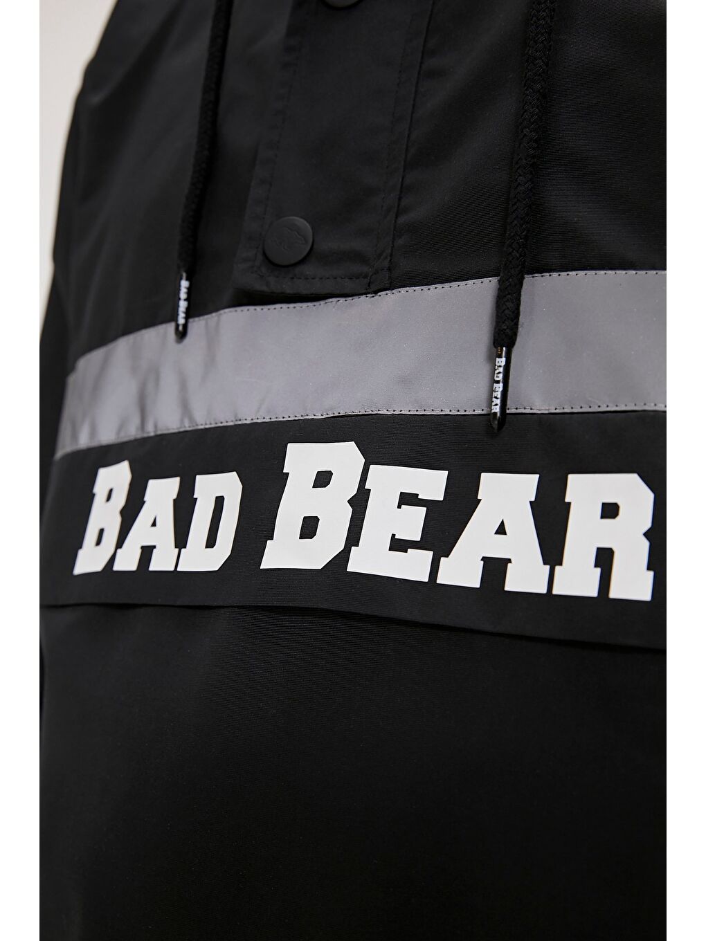 Bad Bear Siyah Reflect Windbreaker Siyah Kanguru Cep Erkek Rüzgarlık - 3