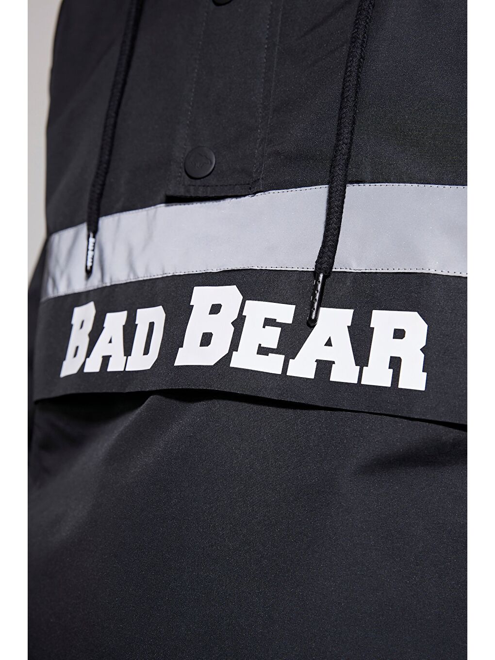 Bad Bear Siyah Reflect Windbreaker Siyah Kanguru Cep Erkek Rüzgarlık - 5