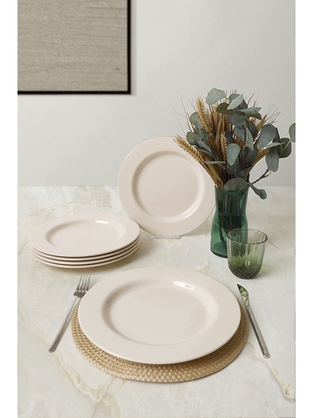 Ekru Krem Assos Servis Tabağı 28 Cm 6 Adet-2