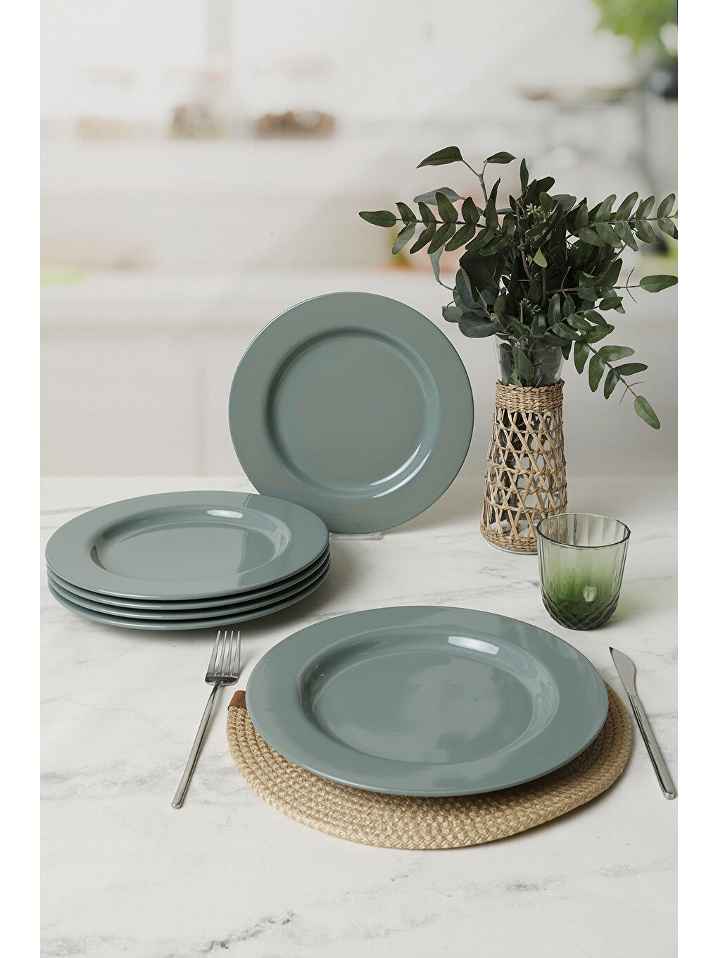 Yeşil Assos Servis Tabağı 28 Cm 6 Adet