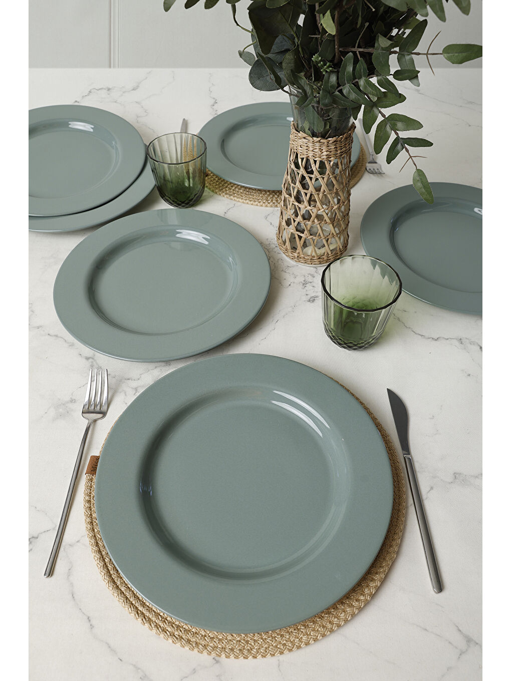 Yeşil Assos Servis Tabağı 28 Cm 6 Adet-1