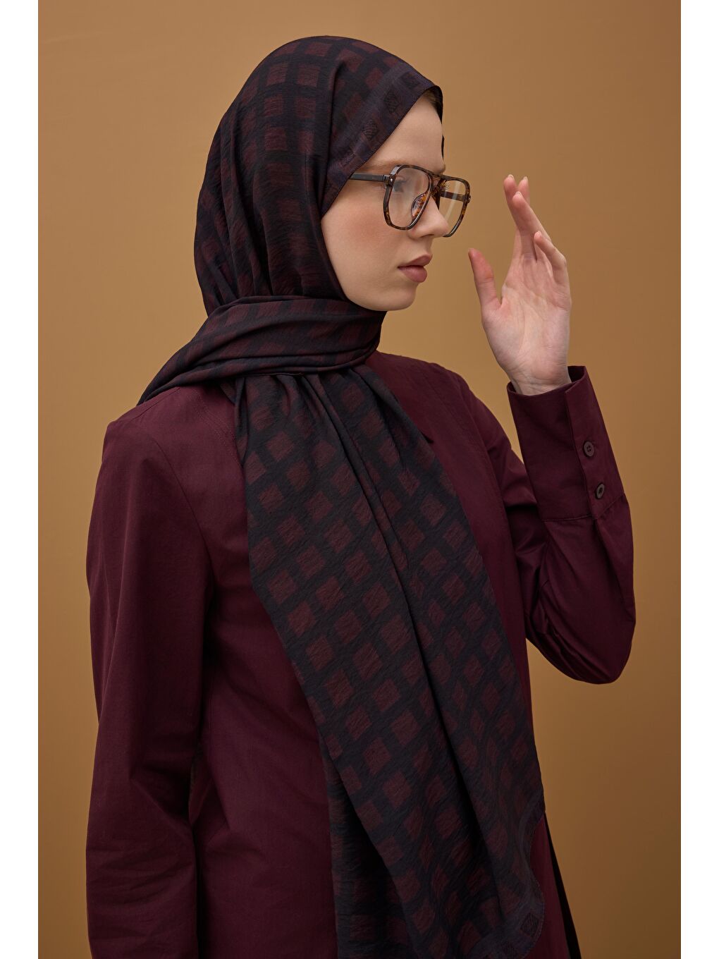 Kahverengi Vintage Loom Şal-1