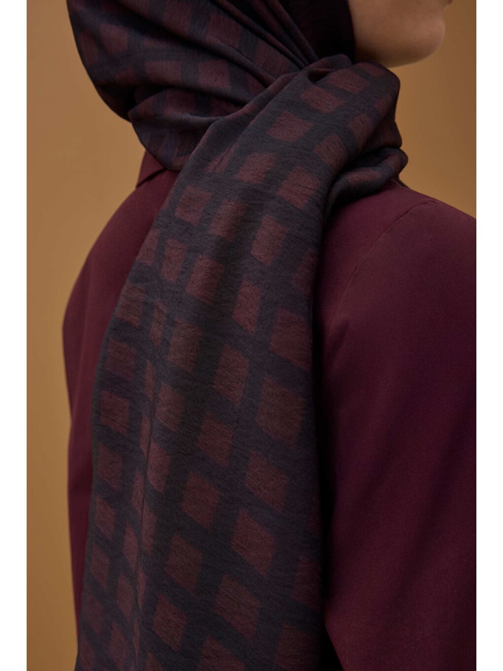 Kahverengi Vintage Loom Şal-2