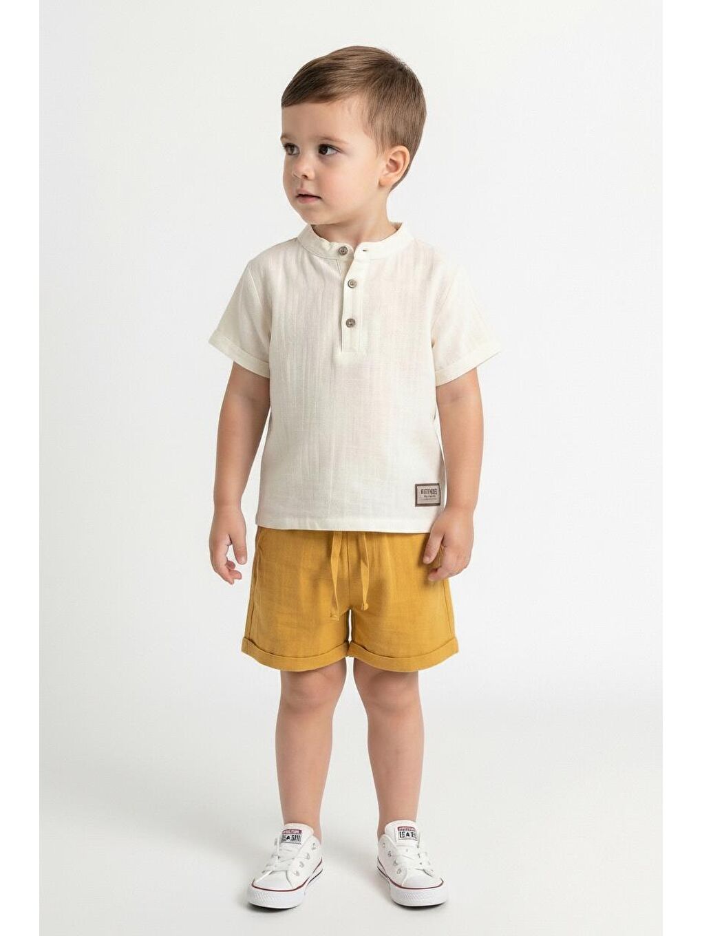 Sarı Müslin Bis.Yaka Şortlu Takım