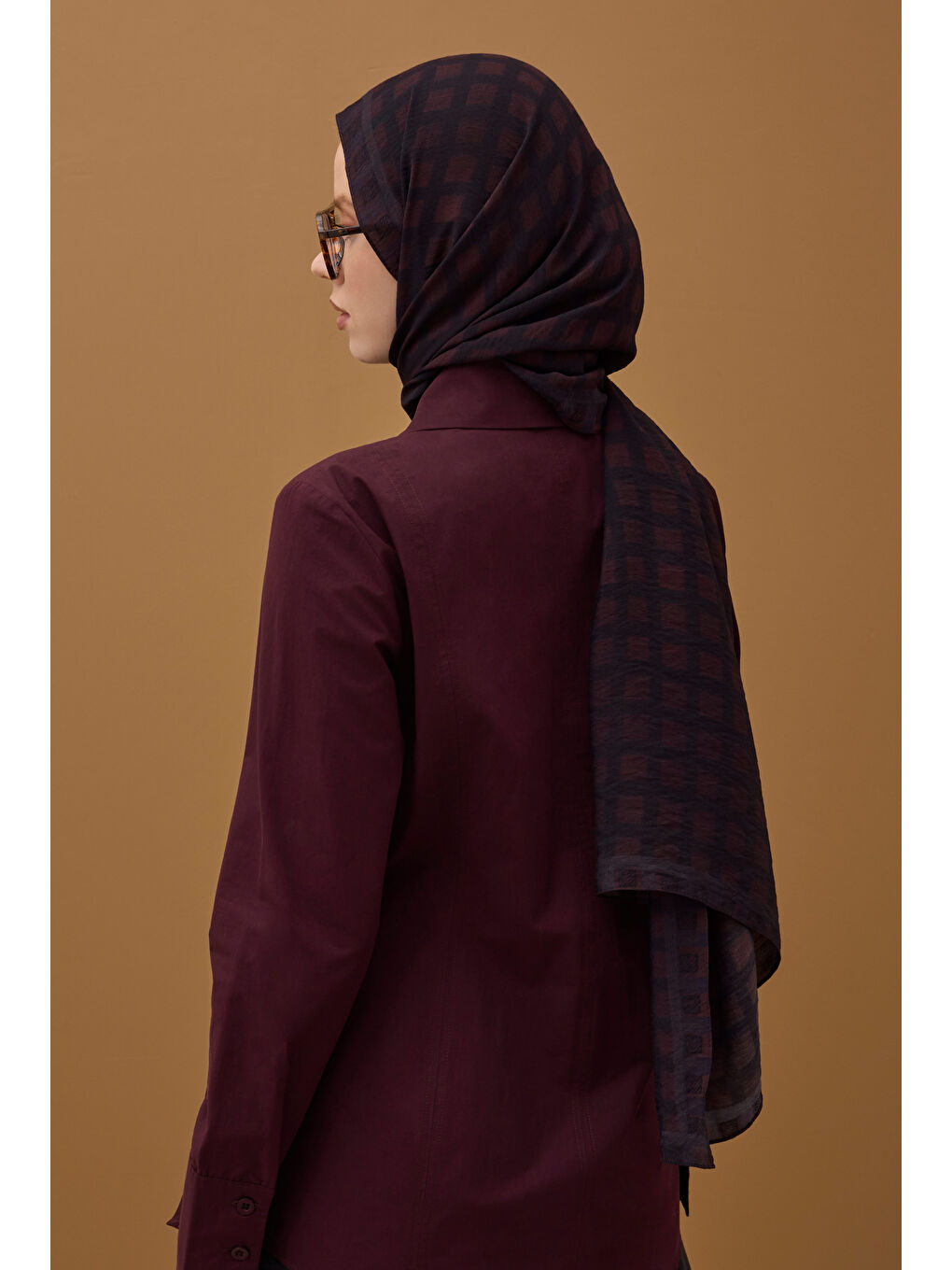 Kahverengi Vintage Loom Şal-3