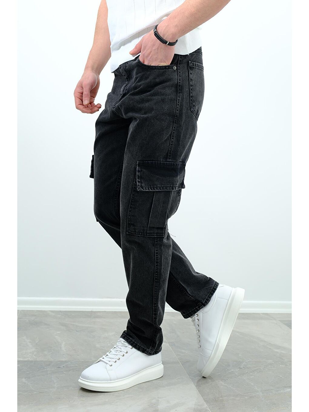 Oksit Gri Cio 1250 Komando Baggy Fit  jean Kargo Pantolon - 1