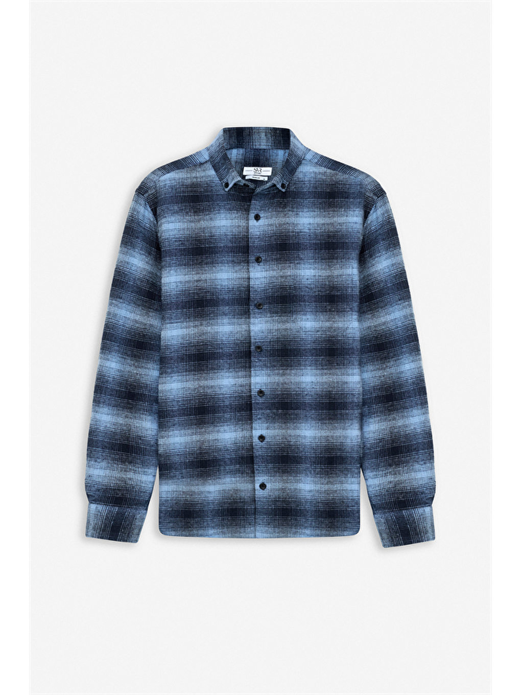 Lacivert Regular Düğmeli Yaka Kareli Casual Gömlek-6