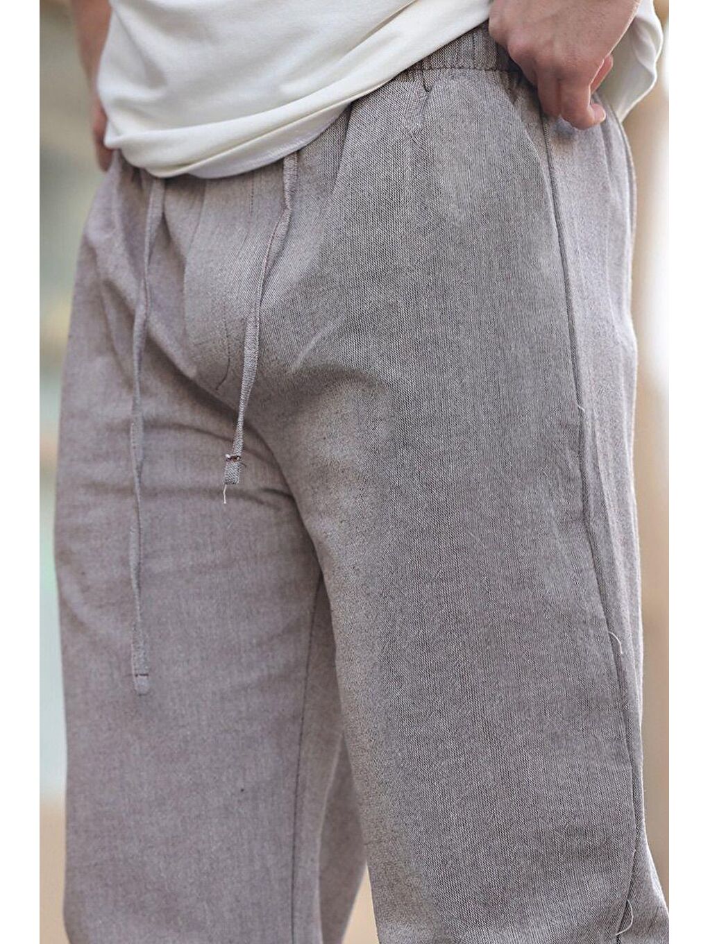 Kahverengi Acı Kahve %100 Pamuklu Rahat Kesim Erkek Pantolon E6565-3