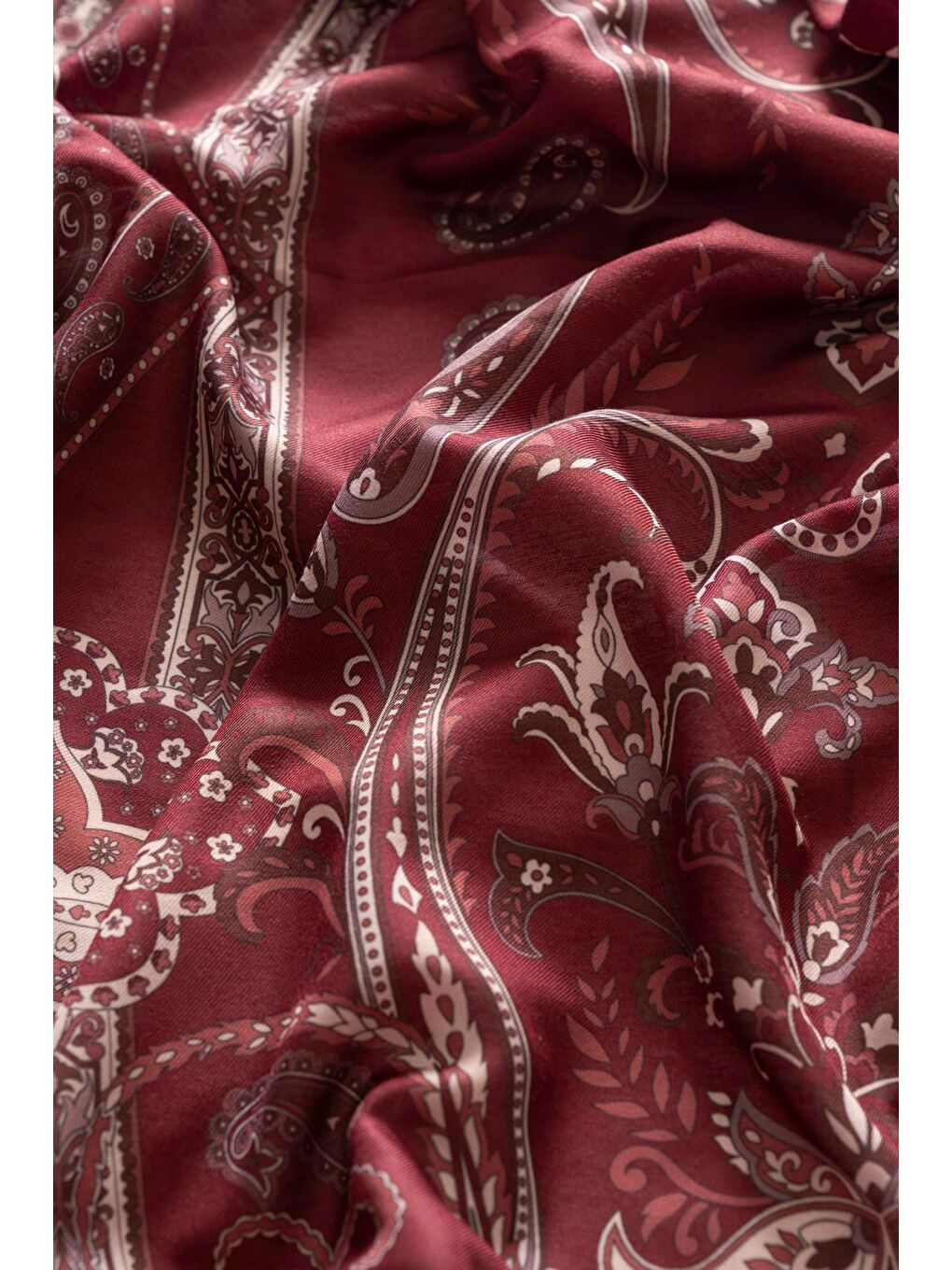 Bordo Kadın Teos Soft Şal-3