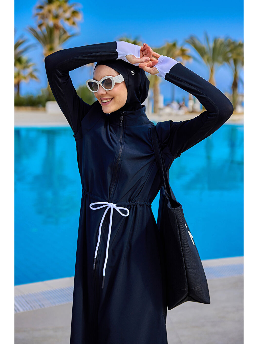 Elastanlı Siyah Tam Kapalı Tesettür Mayo 4 lü Set M2501 1-4