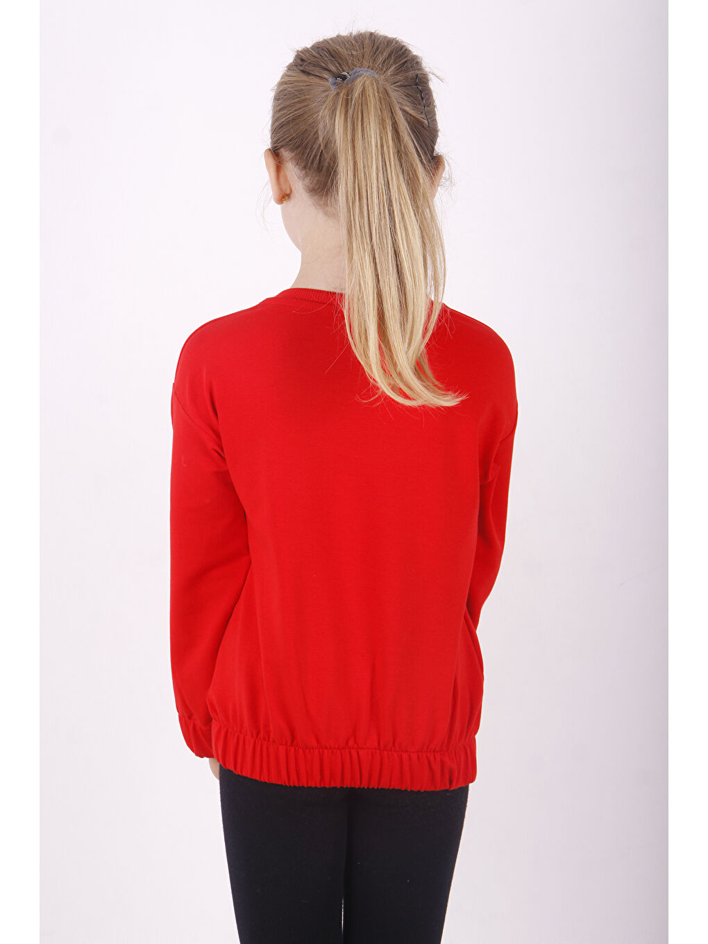 Kırmızı Kız Çocuk You Wish Baskılı Sweatshirt-2