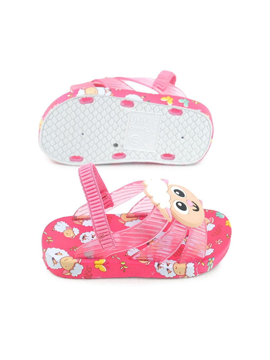 Fuşya Yazlık Bebe Kız Lastikli Islak Zemine Uygun Günlük Havuz Plaj Terlik-Sandalet-4