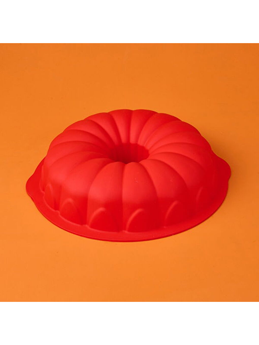 Klasik Silikon Büyük Kek Kalıbı - Kırmızı - 35 cm-1