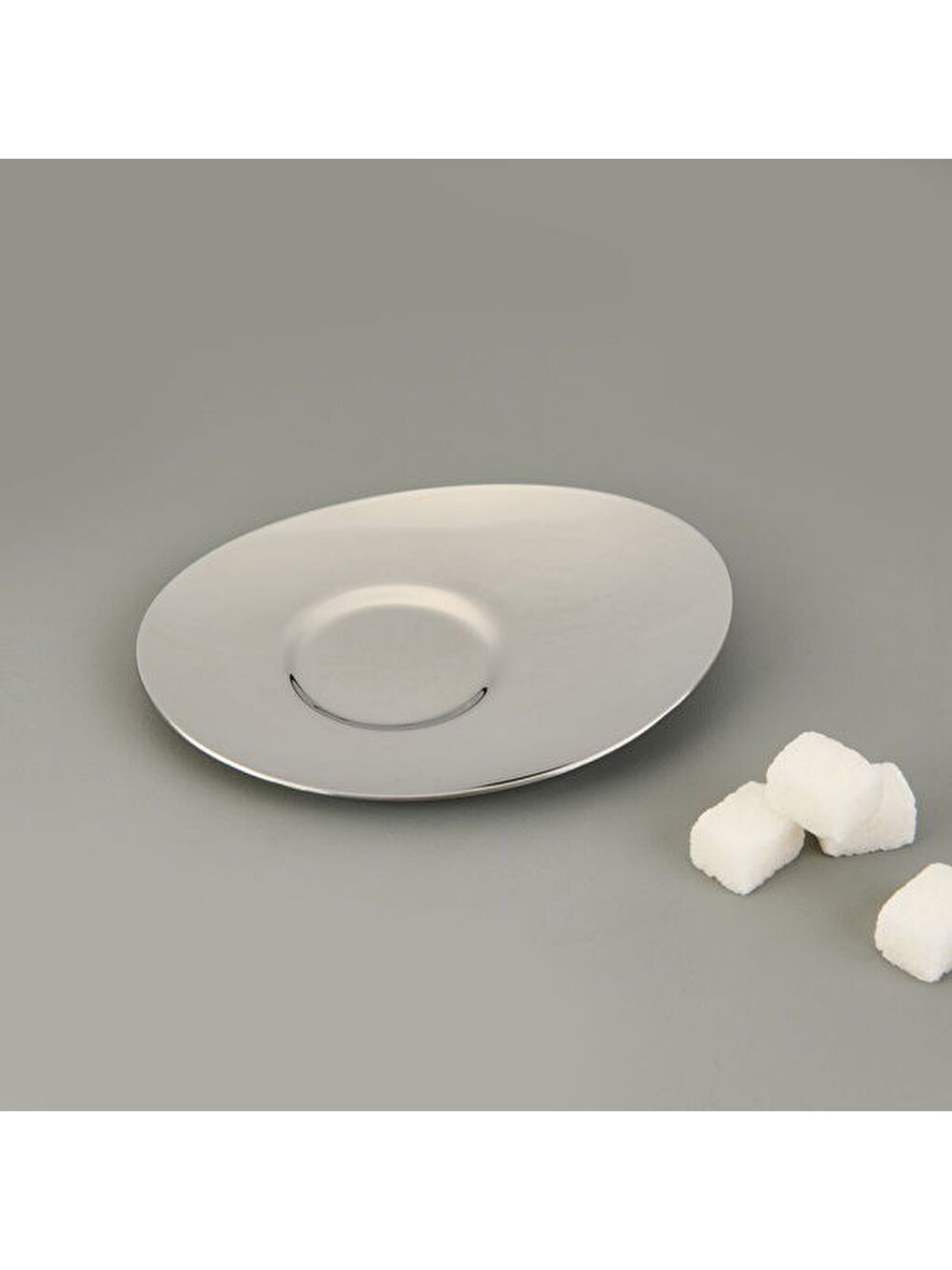 Gri Monaco 6 Parça Çay Tabağı Seti - Inox-1