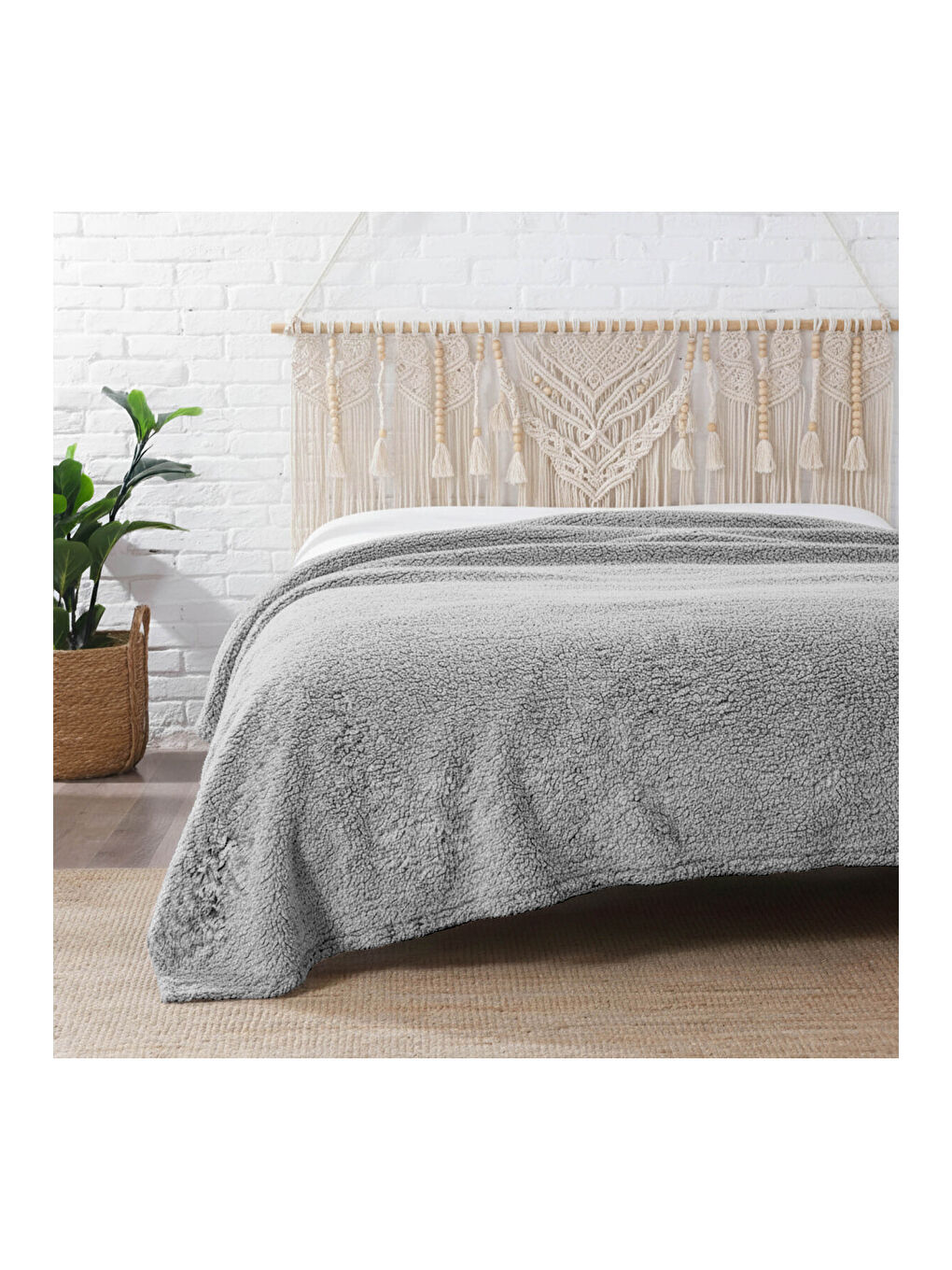 Wellsoft Sherpa Battaniye 200x220 Gri