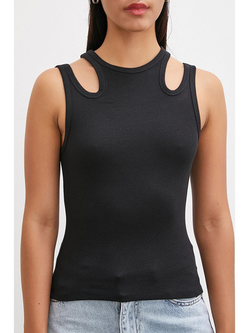 Siyah İki Omuzlu Top-1