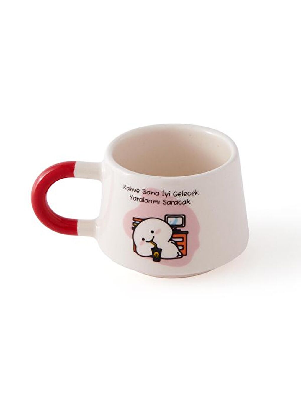 Beyaz Kahve Bana İyi Gelecek Sloganlı Penta Kupa-1