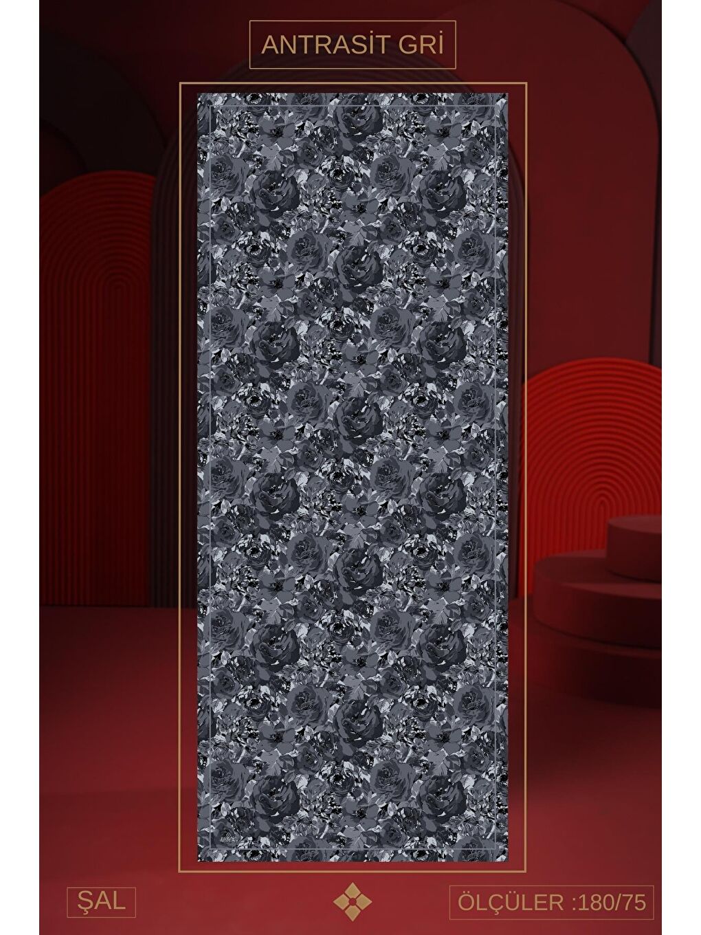 Antrasit Kadın Alaiye Soft Şal-1