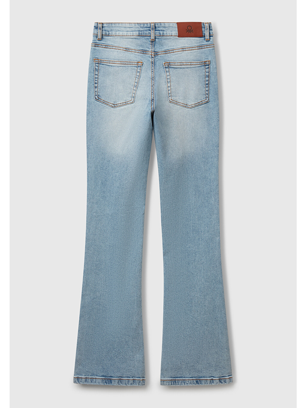 Mavi Kadın Açık Denim Streç Pamuklu Cepli Normal Bel İspanyol Paça Denim Pantolon-3